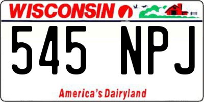 WI license plate 545NPJ