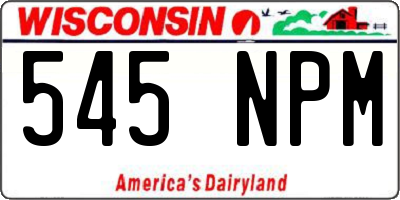 WI license plate 545NPM
