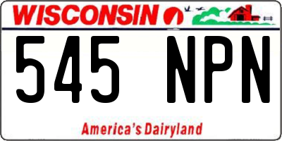 WI license plate 545NPN