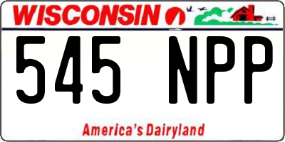 WI license plate 545NPP