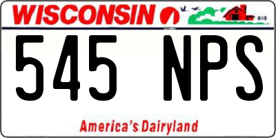 WI license plate 545NPS