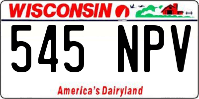 WI license plate 545NPV