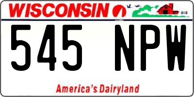 WI license plate 545NPW