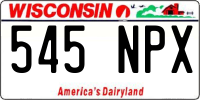 WI license plate 545NPX