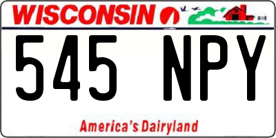 WI license plate 545NPY