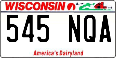 WI license plate 545NQA