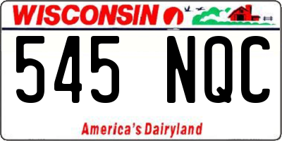 WI license plate 545NQC