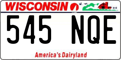 WI license plate 545NQE