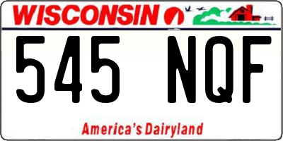 WI license plate 545NQF