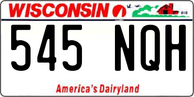 WI license plate 545NQH
