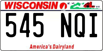 WI license plate 545NQI
