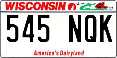 WI license plate 545NQK