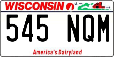 WI license plate 545NQM