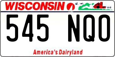 WI license plate 545NQO