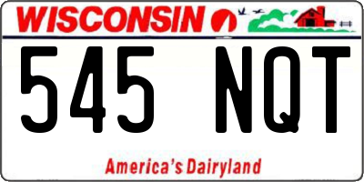 WI license plate 545NQT