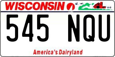 WI license plate 545NQU