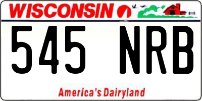 WI license plate 545NRB