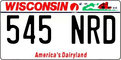 WI license plate 545NRD