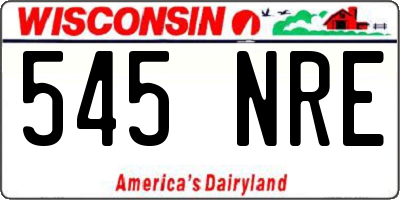 WI license plate 545NRE