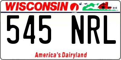 WI license plate 545NRL