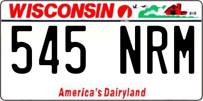 WI license plate 545NRM