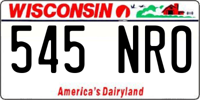 WI license plate 545NRO