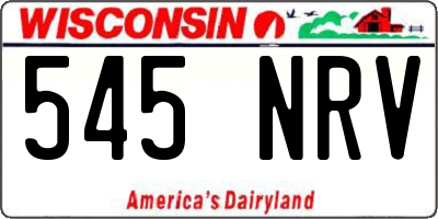 WI license plate 545NRV