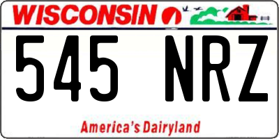 WI license plate 545NRZ