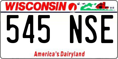 WI license plate 545NSE