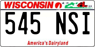 WI license plate 545NSI