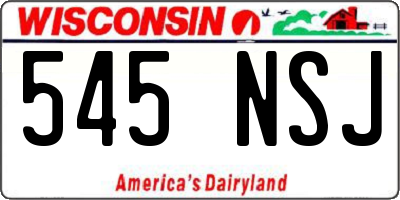 WI license plate 545NSJ