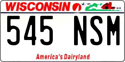 WI license plate 545NSM