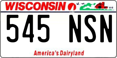 WI license plate 545NSN