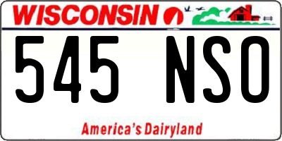 WI license plate 545NSO