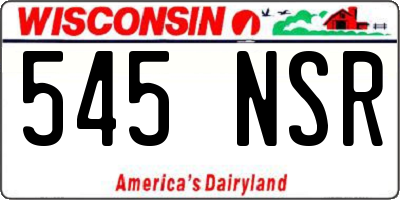 WI license plate 545NSR