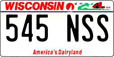 WI license plate 545NSS