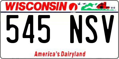 WI license plate 545NSV