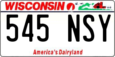 WI license plate 545NSY