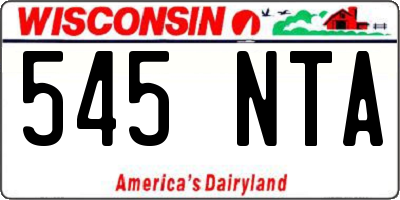 WI license plate 545NTA