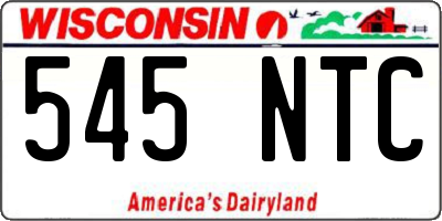 WI license plate 545NTC