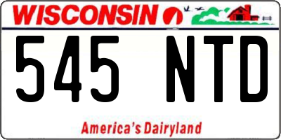 WI license plate 545NTD