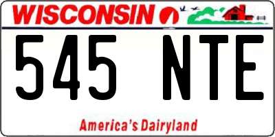WI license plate 545NTE