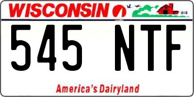 WI license plate 545NTF