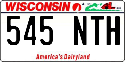 WI license plate 545NTH
