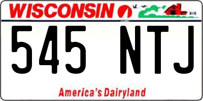 WI license plate 545NTJ