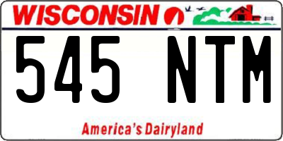 WI license plate 545NTM