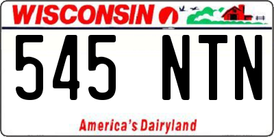 WI license plate 545NTN