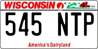 WI license plate 545NTP