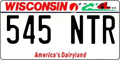 WI license plate 545NTR