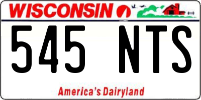 WI license plate 545NTS